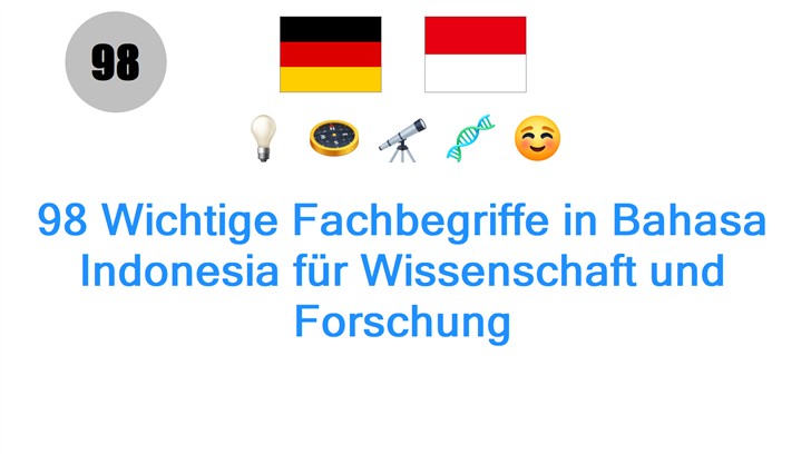 98 Wichtige Fachbegriffe in Bahasa Indonesia für Wissenschaft und Forschung